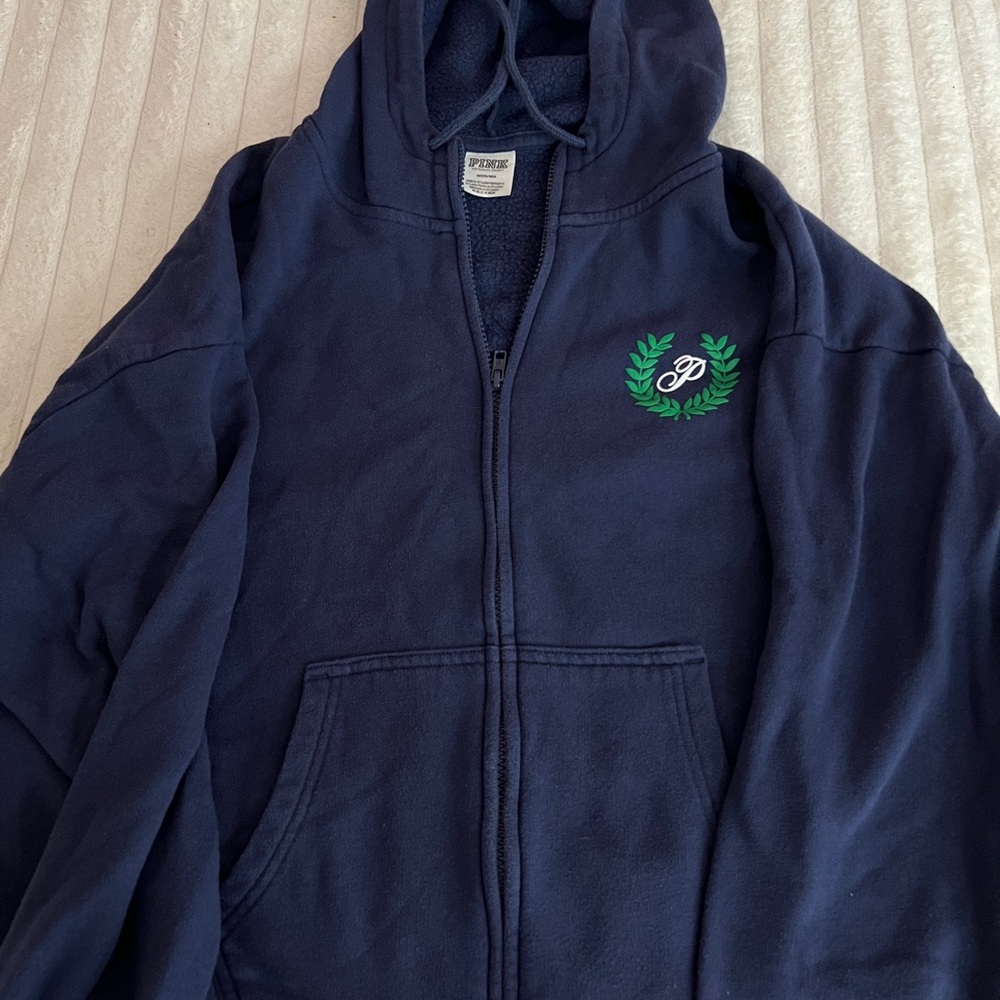 PINK Victoria's Secret Charcoal Zip-Up Hoodie
